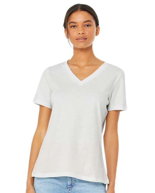 Women’s Relaxed Jersey V-Neck Tee - SuperDTF Print Blank Clothing and Accessories