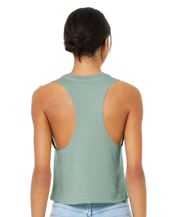 BELLA + CANVAS 6682 Heather Dusty Blue - Model back