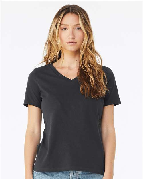 Women’s Relaxed Jersey V-Neck Tee - SuperDTF Print Blank Clothing and Accessories