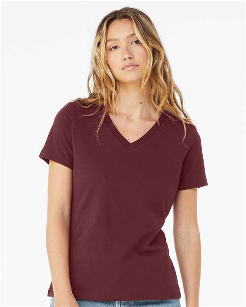 Women’s Relaxed Jersey V-Neck Tee - SuperDTF Print Blank Clothing and Accessories