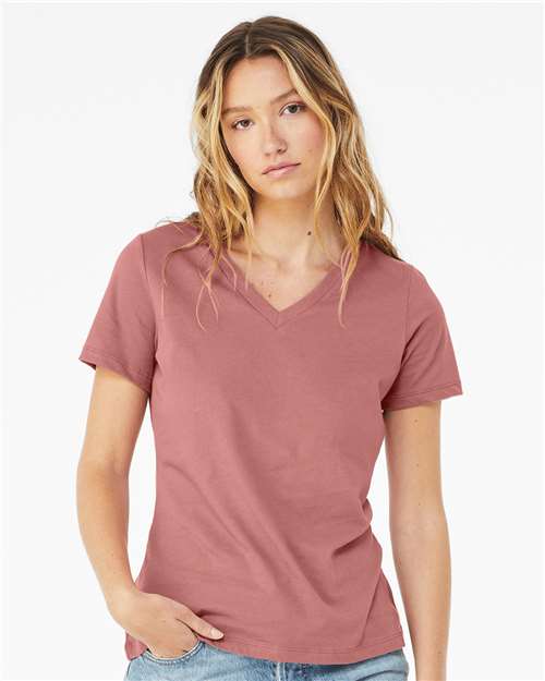 Women’s Relaxed Jersey V-Neck Tee - SuperDTF Print Blank Clothing and Accessories