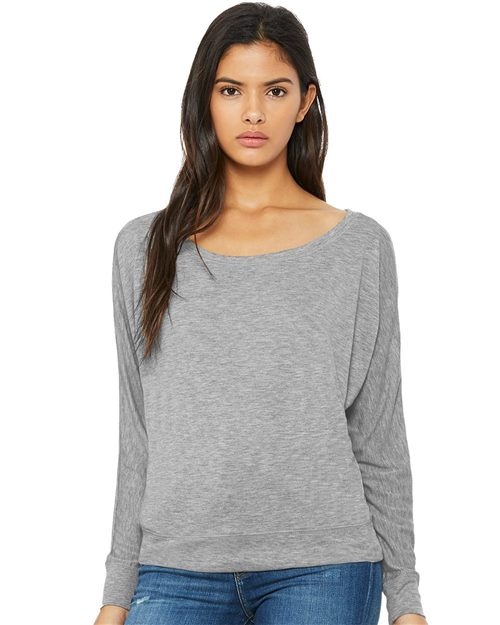 Women’s Flowy Off Shoulder Long Sleeve Tee - SuperDTF Print Blank Clothing and Accessories