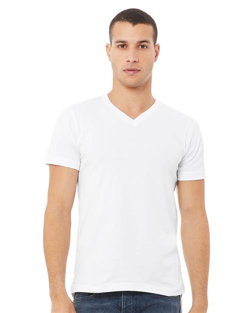 Jersey V-Neck Tee - Ash - SuperDTF Print Blank Clothing and Accessories