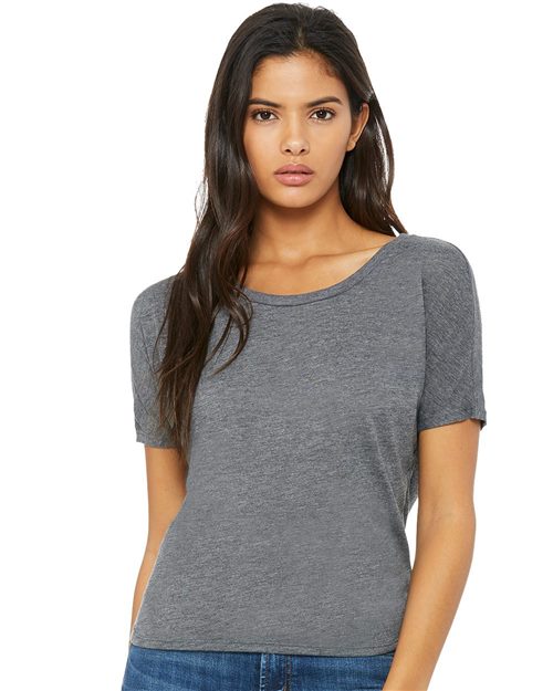 Women's Flowy Open Back Tee - SuperDTF Print Blank Clothing and Accessories