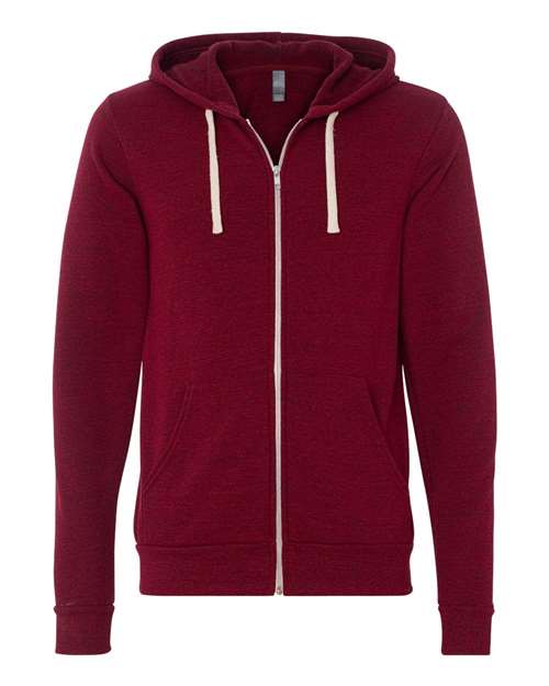 Triblend Sponge Fleece Full-Zip Hoodie - SuperDTF Print Blank Clothing and Accessories