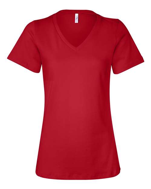 Women’s Relaxed Jersey V-Neck Tee - SuperDTF Print Blank Clothing and Accessories