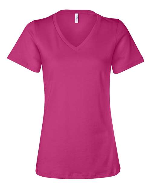 Women’s Relaxed Jersey V-Neck Tee - SuperDTF Print Blank Clothing and Accessories