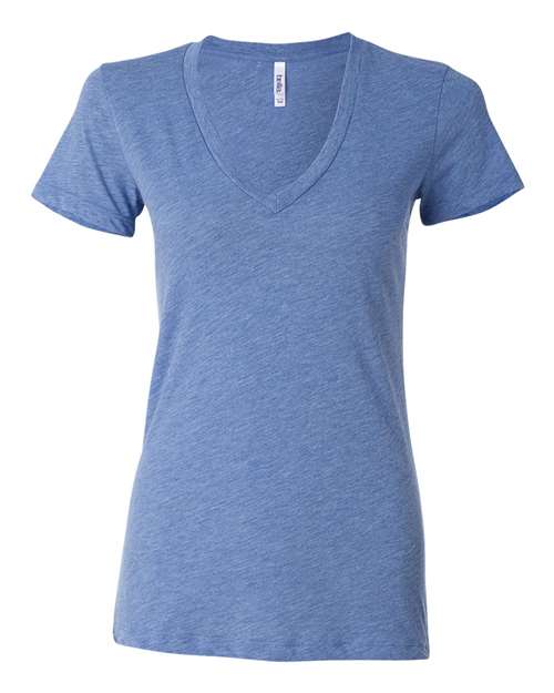 Women’s Triblend Deep V-Neck Tee - SuperDTF Print Blank Clothing and Accessories