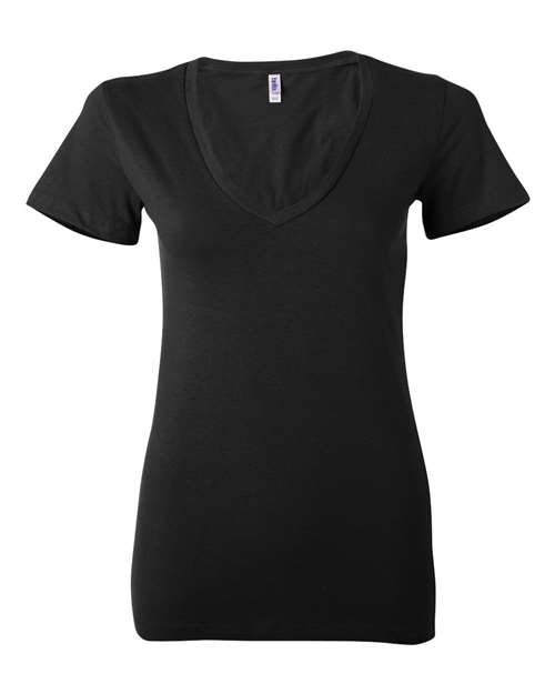 Women’s Jersey Deep V-Neck Tee - SuperDTF Print Blank Clothing and Accessories