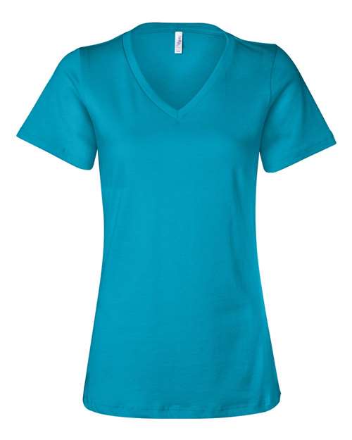 Women’s Relaxed Jersey V-Neck Tee - SuperDTF Print Blank Clothing and Accessories