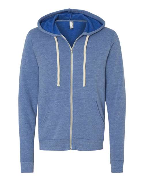 Triblend Sponge Fleece Full-Zip Hoodie - SuperDTF Print Blank Clothing and Accessories