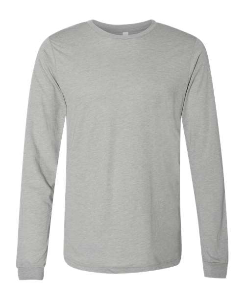 Triblend Long Sleeve Tee - Athletic Grey Triblend - SuperDTF Print Blank Clothing and Accessories