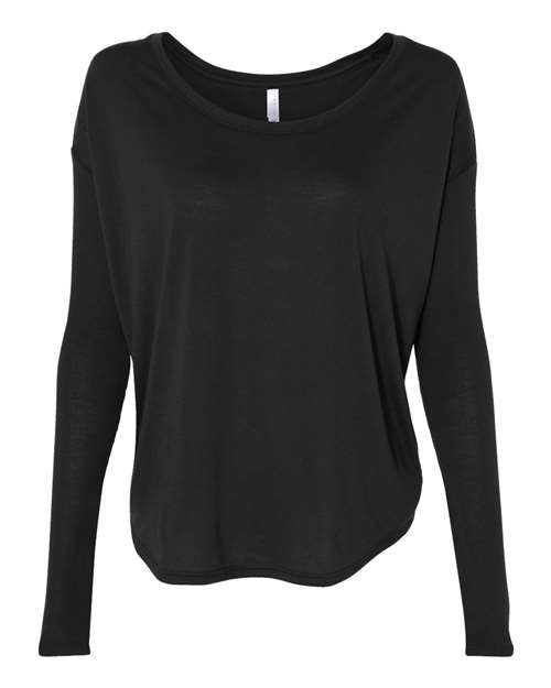 Women’s Flowy 2x1 Ribbed Long Sleeve Tee - SuperDTF Print Blank Clothing and Accessories