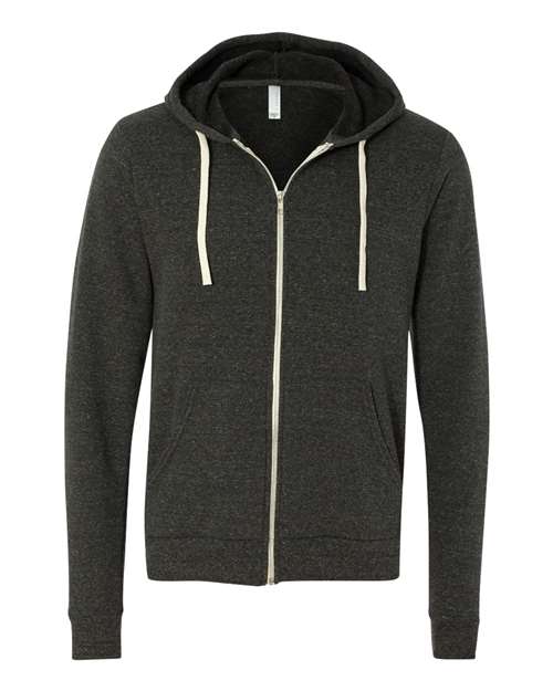 Triblend Sponge Fleece Full-Zip Hoodie - SuperDTF Print Blank Clothing and Accessories