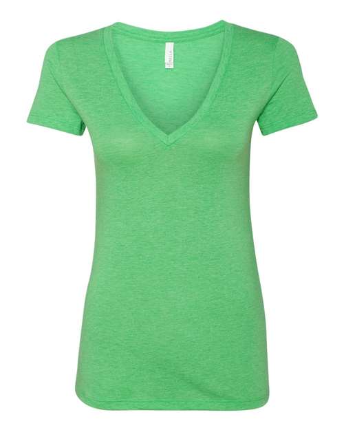 Women’s Triblend Deep V-Neck Tee - SuperDTF Print Blank Clothing and Accessories