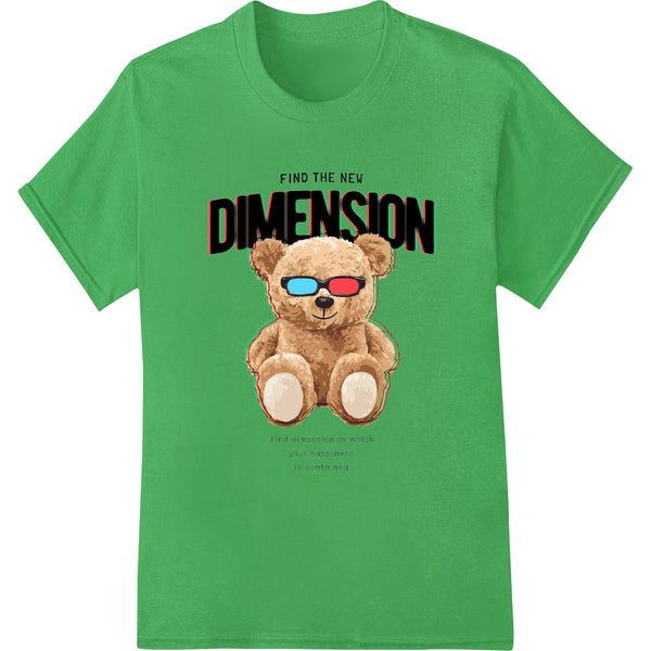 3D teddy bear wearing sunglasses, digitally printed using DTF (Direct to Film) heat transfer technology for vibrant,...