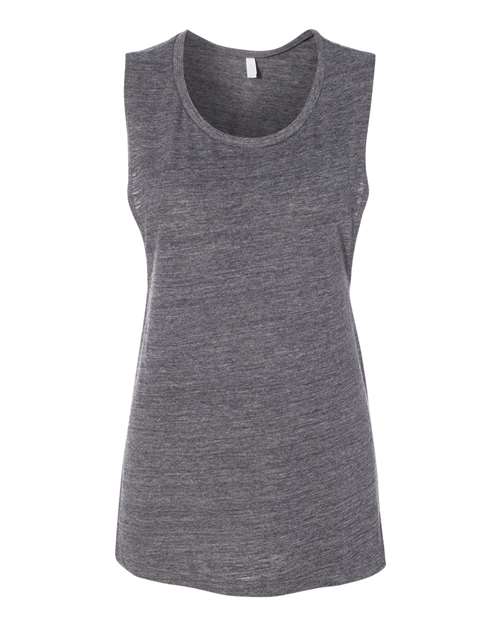 Women's Flowy Scoop Muscle Tank - Asphalt Slub - SuperDTF Print Blank Clothing and Accessories