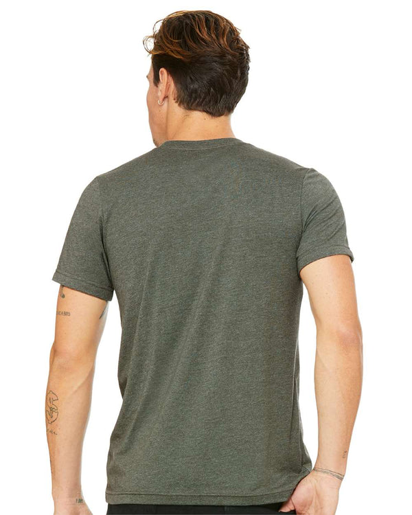 BELLA + CANVAS 3001CVC Heather Military Green - Model back