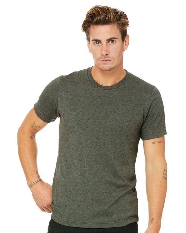 BELLA + CANVAS 3001CVC Heather Military Green - Model front