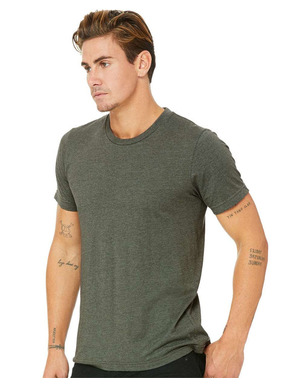 BELLA + CANVAS 3001CVC Heather Military Green - Model side