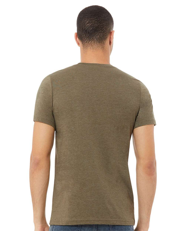 BELLA + CANVAS 3001CVC Heather Olive - Model back