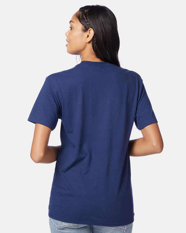 Hanes 42TB Solid Navy Triblend - Model back