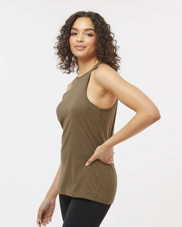 American Apparel 101CVC Heather Army - Model side