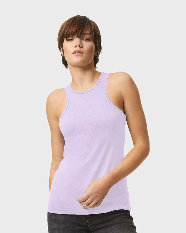 American Apparel 101CVC Heather Lilac - Model front