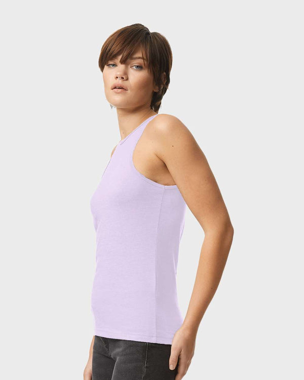 American Apparel 101CVC Heather Lilac - Model side