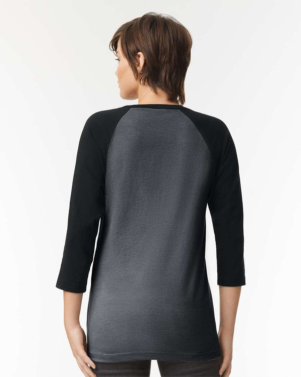 American Apparel 2003CVC Heather Charcoal/ Black - Model back