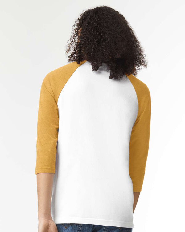 American Apparel 2003CVC White/ Heather Mustard - Model back