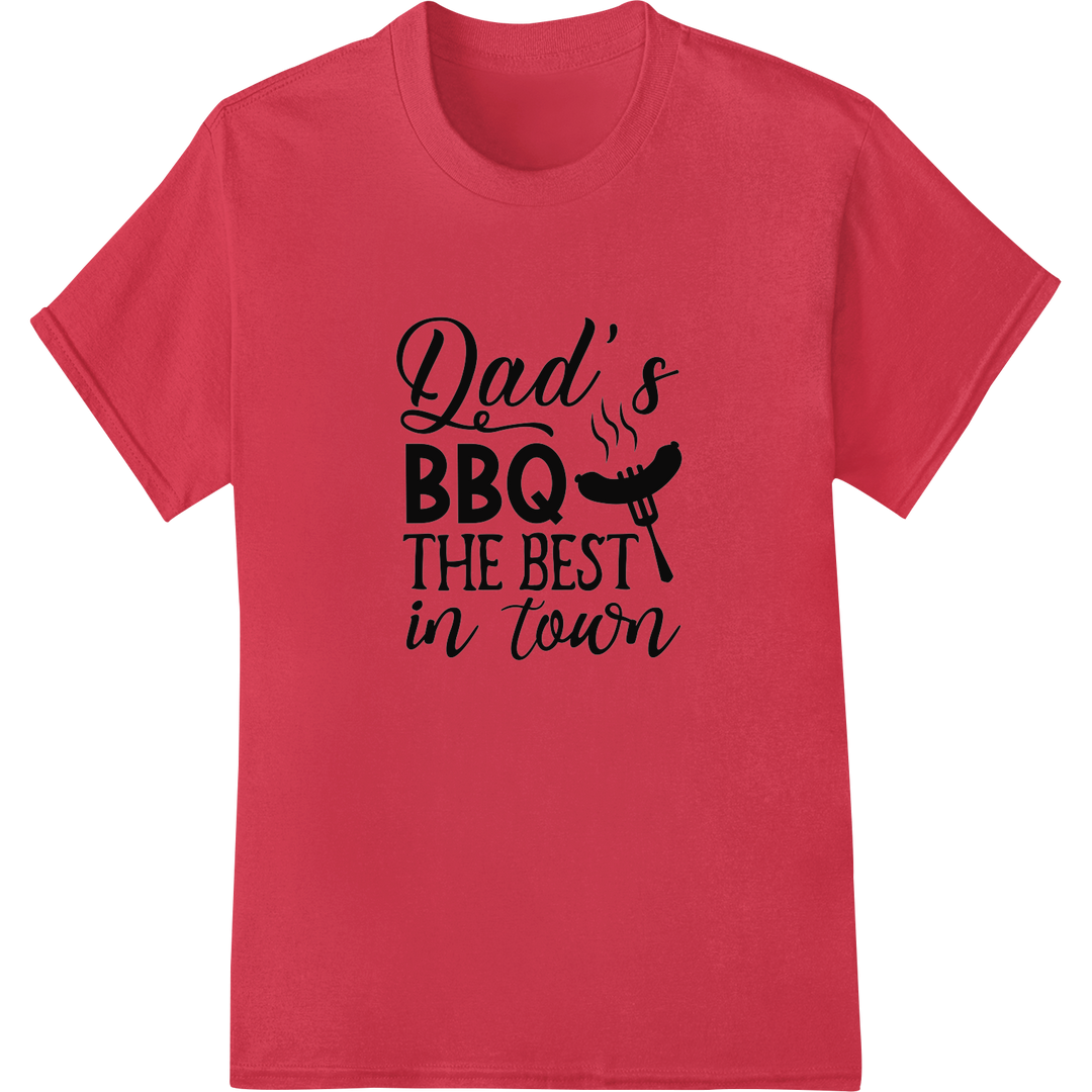 Celebrate Dad's Grill Skills with This Playful BBQ Print on red shirt - SUPERDTF-DTF Prints-DTF Transfers-Custom DTF Prints