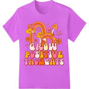 Grow Positive Thoughts - Colorful Retro Inspirational DTF Print featuring professional t shirt prints