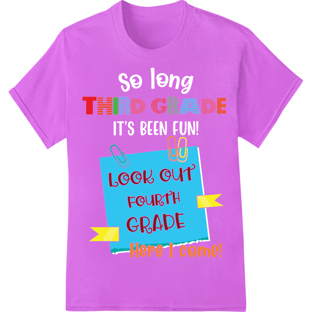 Third Grade, Here I Come! DTF Print Back to School Design on purple shirt - SUPERDTF-DTF Prints-DTF Transfers-Custom DTF Prints