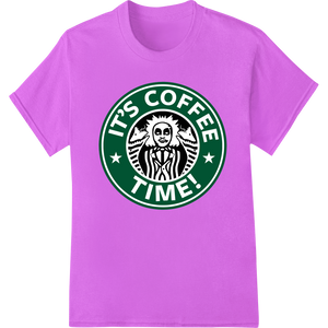 Perk Up with This Quirky 'It's Coffee Time!' DTF Transfer featuring professional custom merchandise