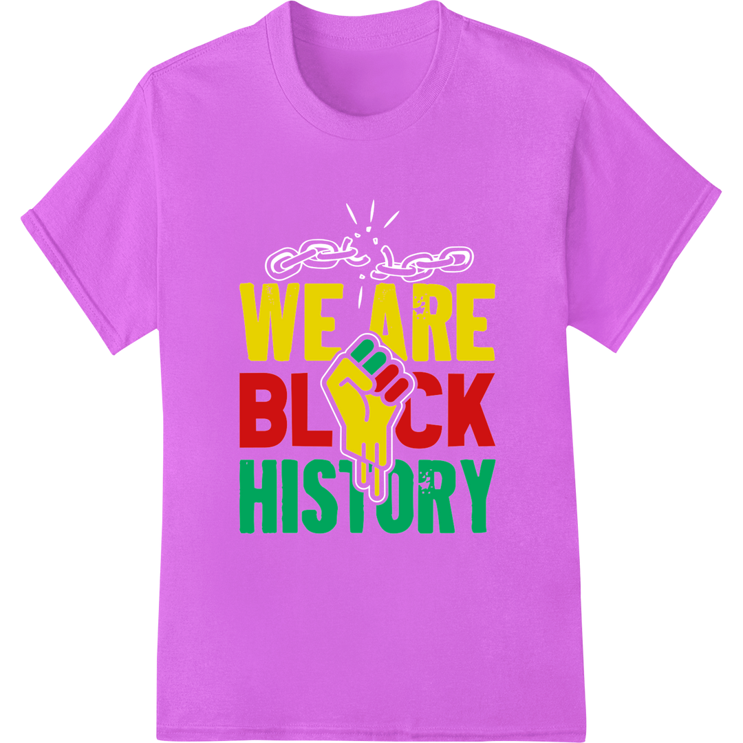 Bold Black History Pride Transfer - Empower & Educate on purple shirt - SUPERDTF-DTF Prints-DTF Transfers-Custom DTF Prints