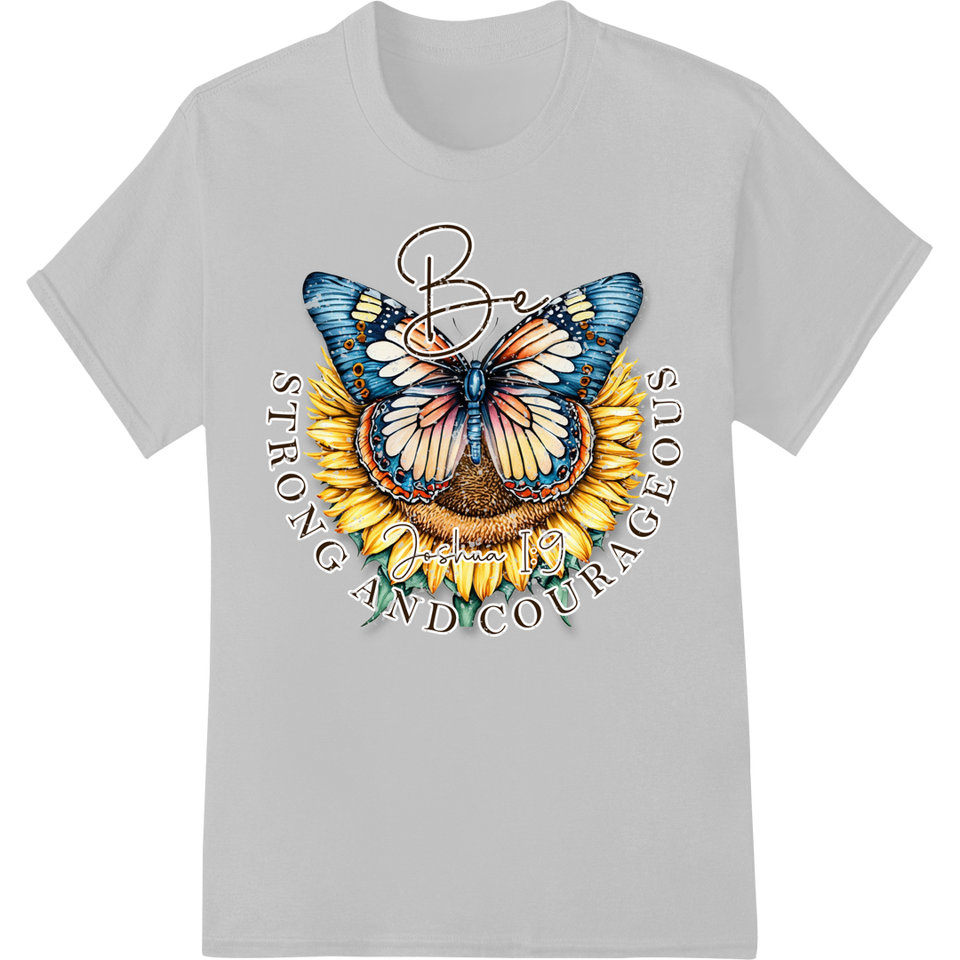 Inspire Faith with Sunflower Butterfly Christian DTF Print on white shirt - SUPERDTF-DTF Prints-DTF Transfers-Custom DTF Prints