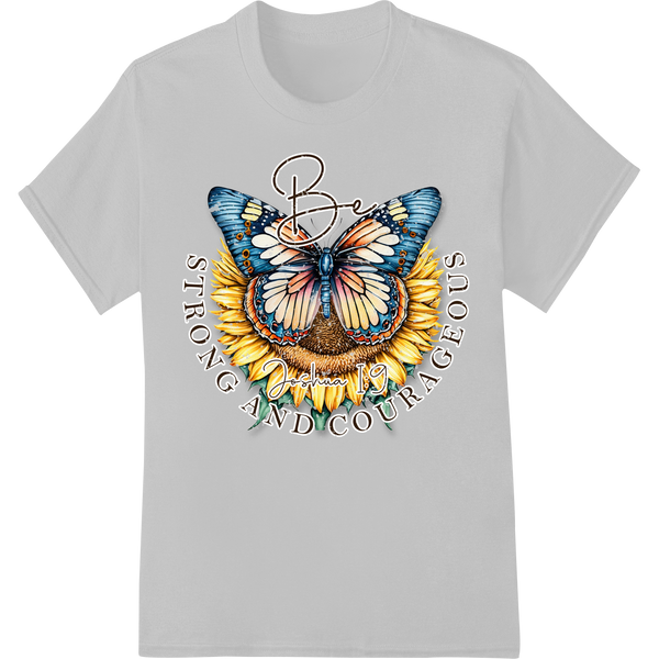 Inspire Faith with Sunflower Butterfly Christian DTF Print on white shirt - SUPERDTF-DTF Prints-DTF Transfers-Custom DTF Prints