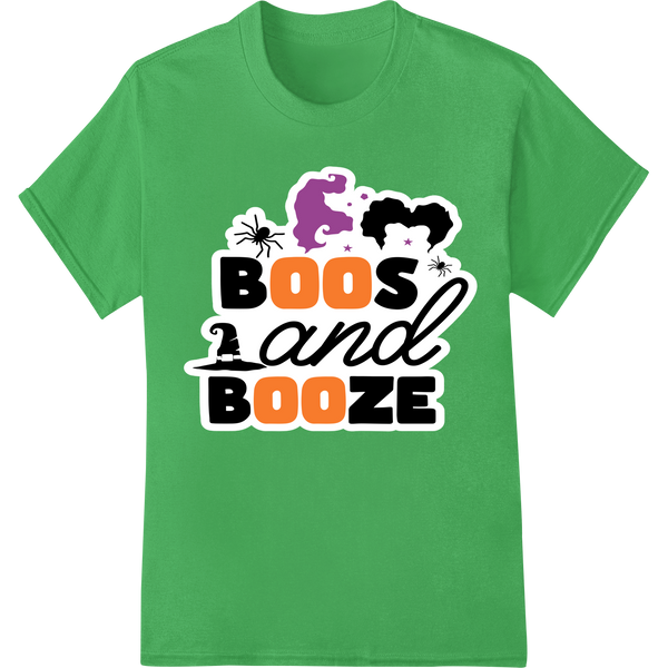 Custom customized apparel design - Spook-tacular 'Boos and Booze' Halloween Heat Transfer