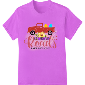 Unique customized apparel for Rustic Easter Red Truck with Flowers and Eggs DTF Transfer