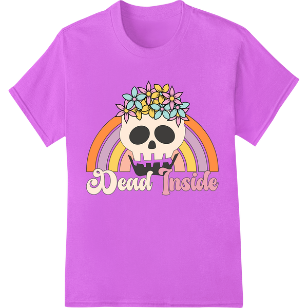 Day of the Dead Rainbow Skull - Vibrant DTF Print Transfer on purple shirt - SUPERDTF-DTF Prints-DTF Transfers-Custom DTF Prints