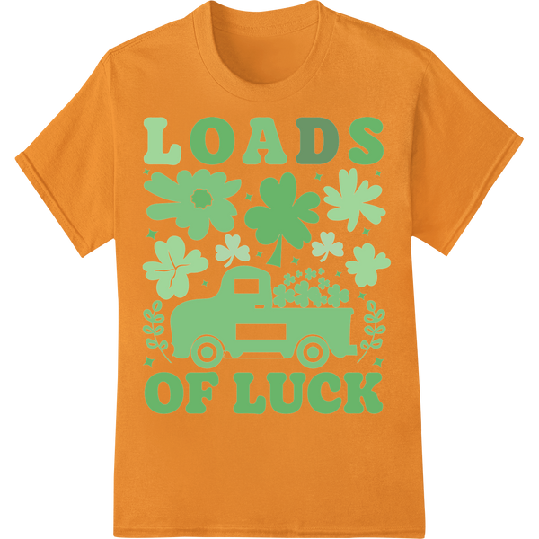 Retro Shamrock Truck - St. Patrick's Day DTF Print on orange shirt - SUPERDTF-DTF Prints-DTF Transfers-Custom DTF Prints