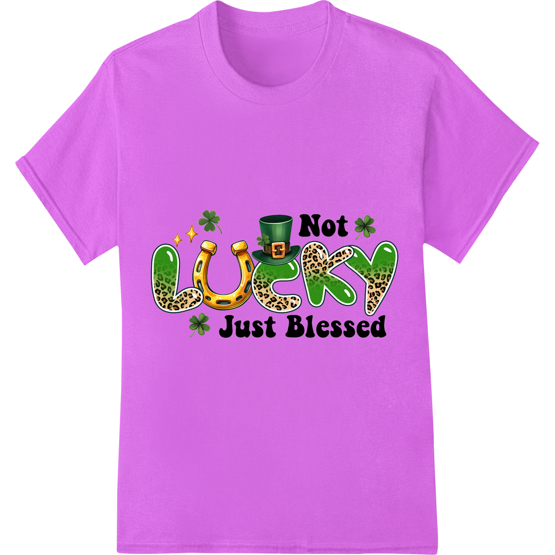 Blessed Irish Luck: St. Patrick's Day DTF Print Transfer on purple shirt - SUPERDTF-DTF Prints-DTF Transfers-Custom DTF Prints