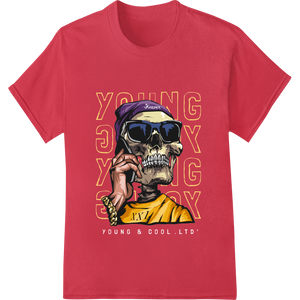 Young Skull Graffiti DTF Heat Transfer enhanced with professional vibrant DTF prints