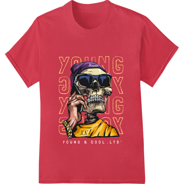 Young Skull Graffiti DTF Heat Transfer enhanced with professional vibrant DTF prints