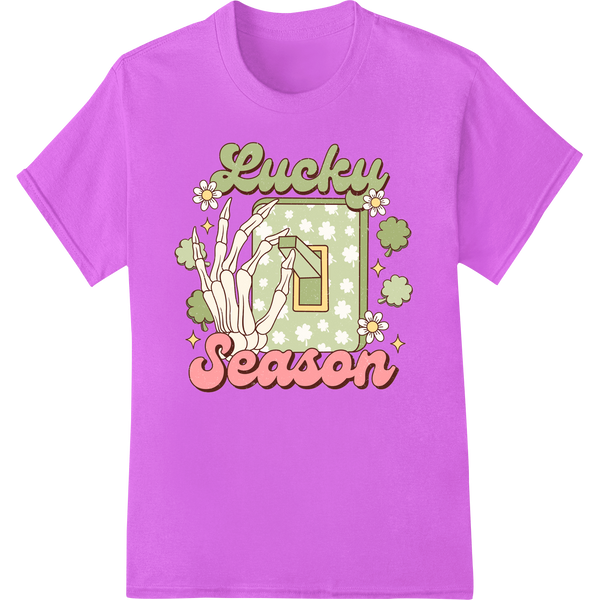 Lucky Season: Vibrant St. Patrick's Day Heat Transfer Print on purple shirt - SUPERDTF-DTF Prints-DTF Transfers-Custom DTF Prints