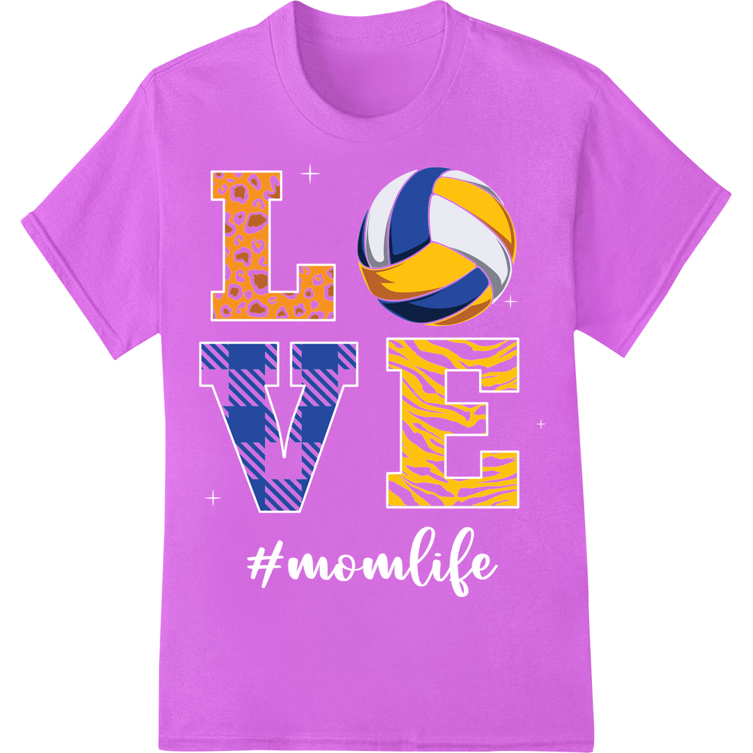 Bold Volleyball Pattern DTF Print | Trendy Sports Apparel on purple shirt - SUPERDTF-DTF Prints-DTF Transfers-Custom DTF Prints