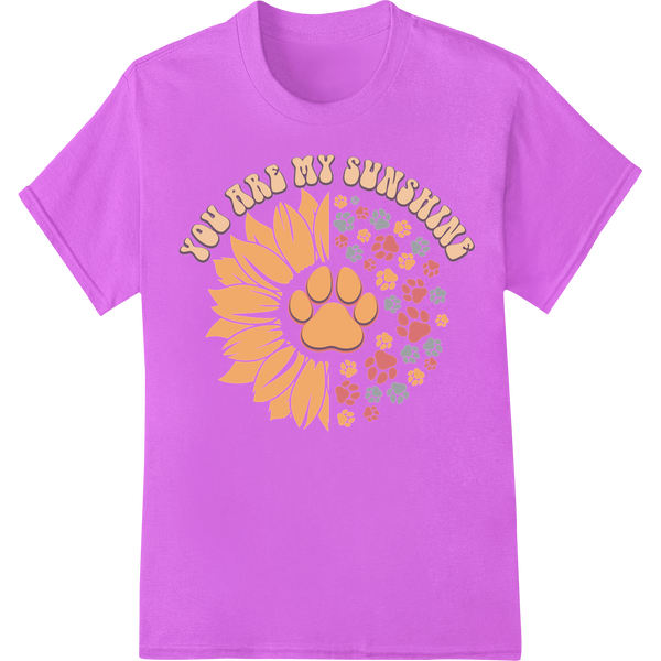 Adorable 'You Are My Sunshine' Dog Mom DTF Print Transfer on purple shirt - SUPERDTF-DTF Prints-DTF Transfers-Custom DTF Prints