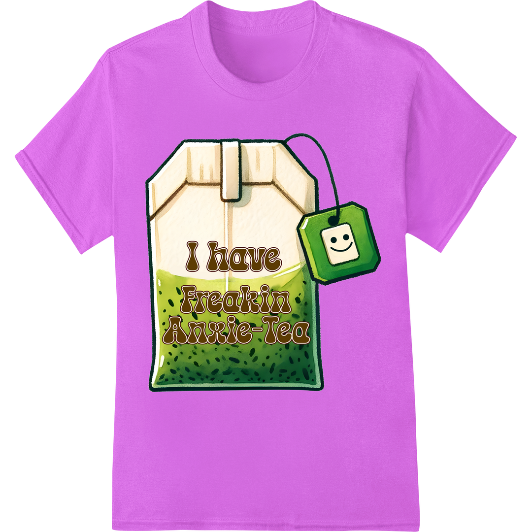 Freaking Auntie-Tea: Humorous Mental Health DTF Print on purple shirt - SUPERDTF-DTF Prints-DTF Transfers-Custom DTF Prints