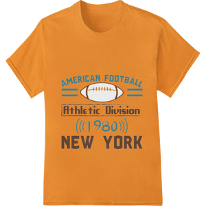 Vibrant personalized clothing print on Vintage 1980 NY American Football Athletic Division